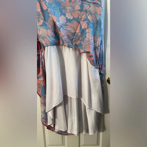 ANTHROPOLOGIE Hi Lo Floral Dress Large PETITE Fit & Flare Tropical Resort HUTCH - Picture 10 of 14